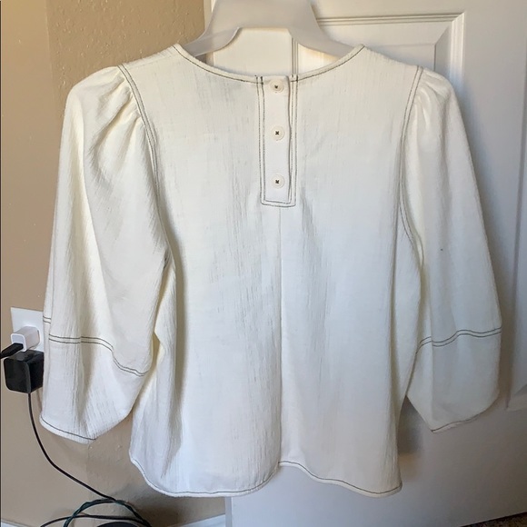 Anthropologie white long sleeve (loose) size M - Picture 2 of 4